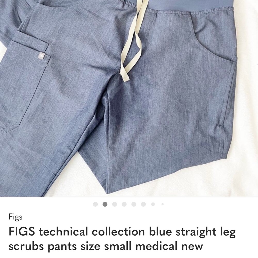 FIGS technical collection blue straight leg scrubs pants size small medical new